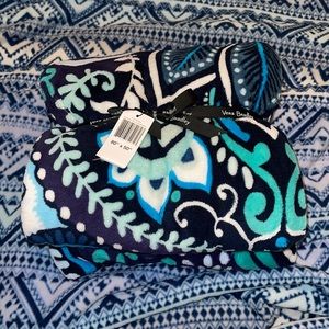 Vera Bradley Purple Blue White Blanket NWT